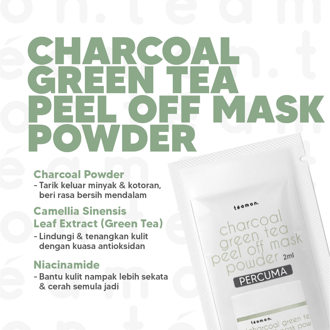 Free Sample - Charcoal Green Tea Peel-Off Mask Powder