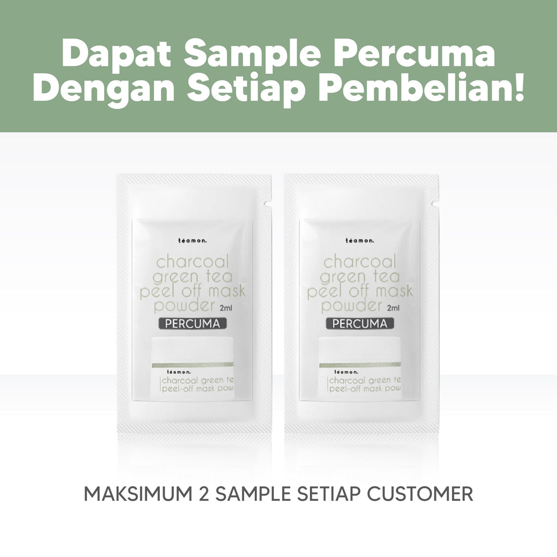 Free Sample - Charcoal Green Tea Peel-Off Mask Powder